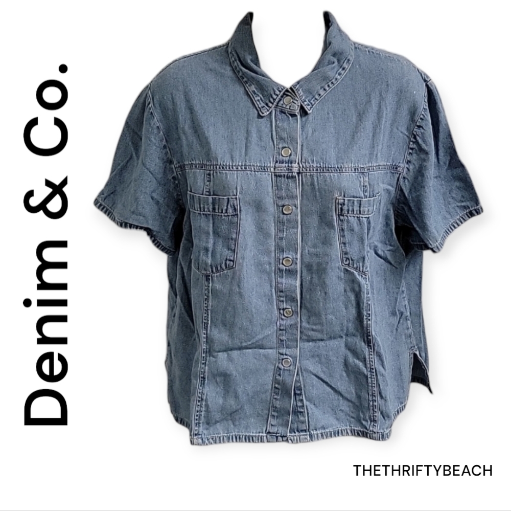 Vintage Denim & Co Jeanswear Short Sleeve Denim Shirt